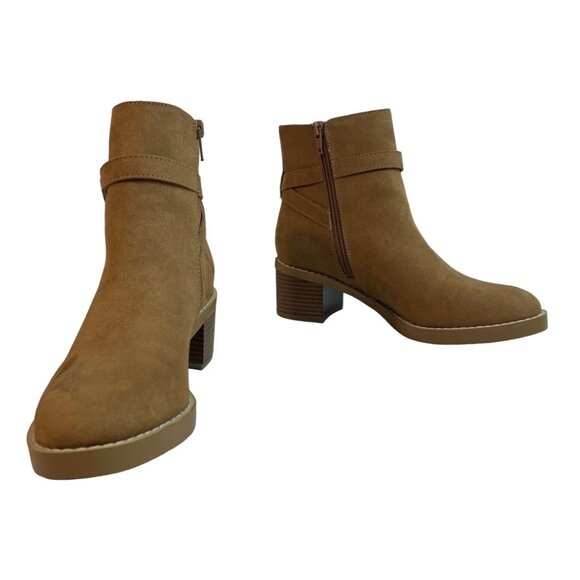 Loft Women's Brown Side Zippper Wedge Ankle Booties Sz 6.5M - NWOB - Picture 2 of 11